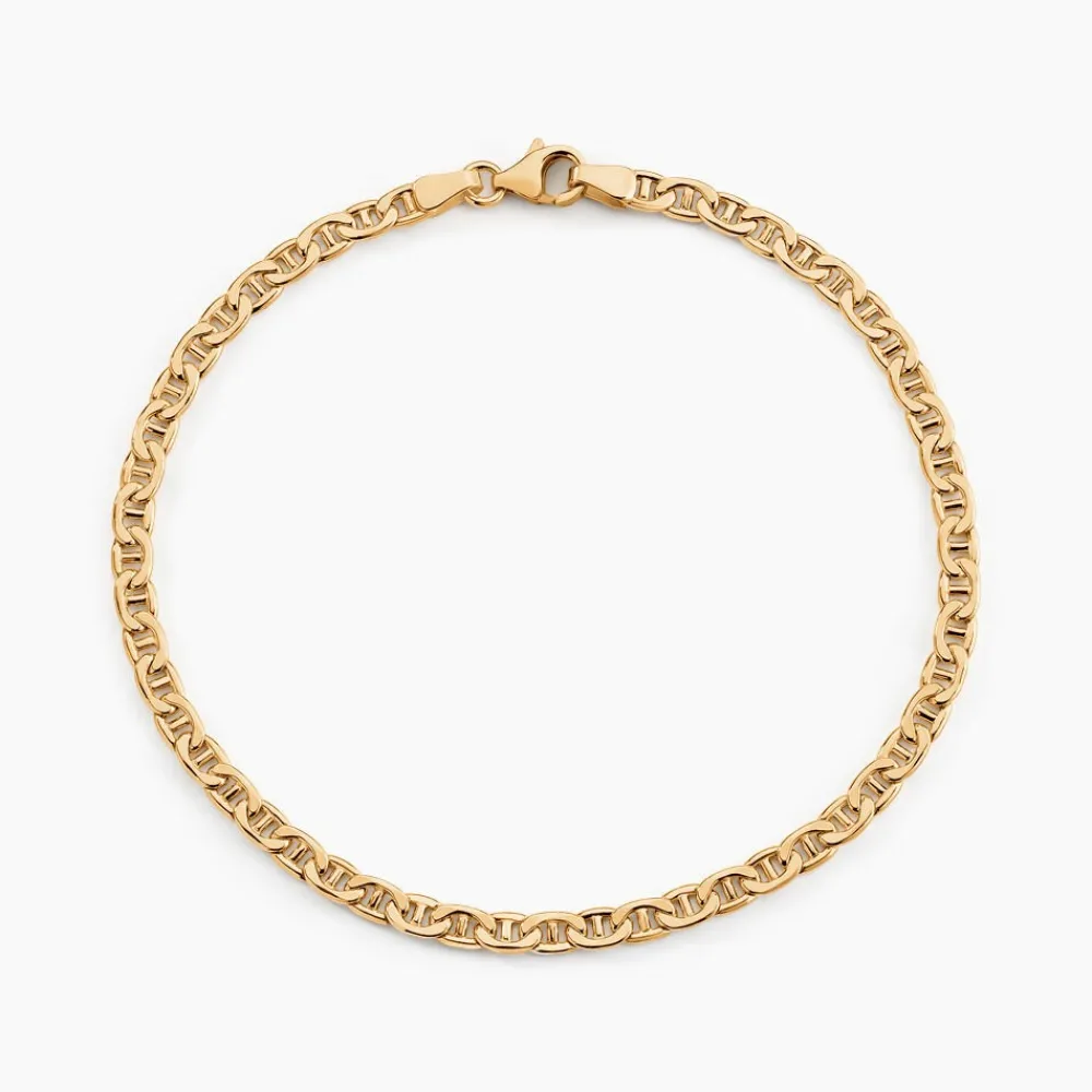 Marc Orian Bracelets Or|Bracelets Homme > Bracelet Capucin Or Jaune Maille Marine Plate