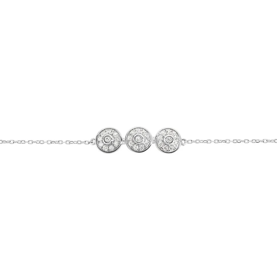 Bracelet Carlana Or Blanc Oxyde De Zirconium