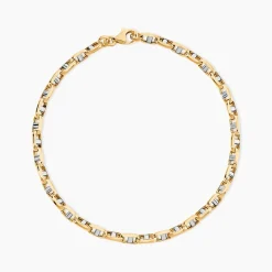 Bracelet Carlo Or Bicolore Maille Marine Ronde