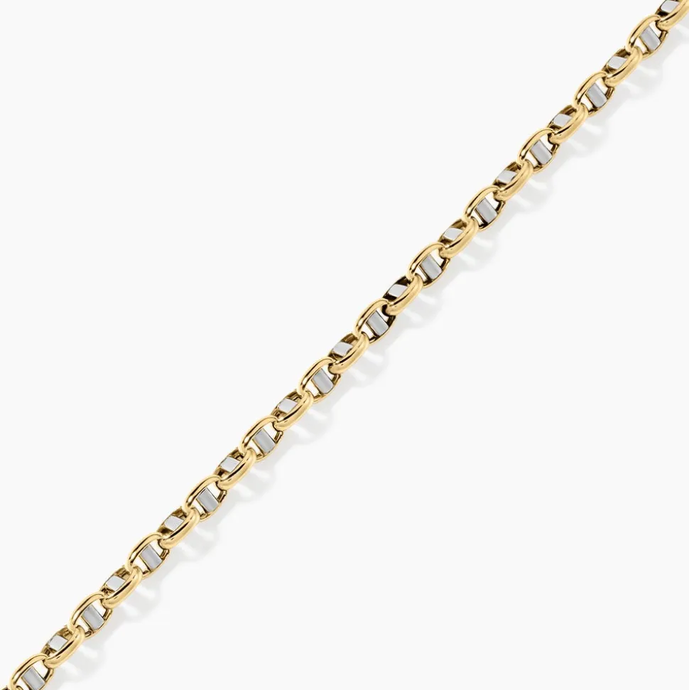 Bracelet Carlo Or Bicolore Maille Marine Ronde