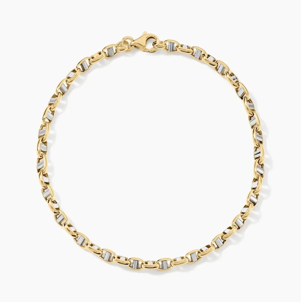 Bracelet Carlo Or Bicolore Maille Marine Ronde