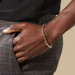 Marc Orian Bracelets Or|Bracelets Homme > Bracelet Carlo Or Bicolore Maille Marine Ronde