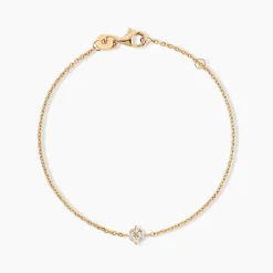 Bracelet éclat Perlé Plaqué Or Oxyde De Zirconium