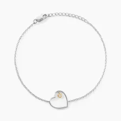 Bracelet Cleane Or Jaune Argent Blanc Oxyde De Zirconium