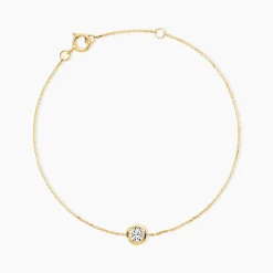 Bracelet Columbine Or Jaune Oxyde De Zirconium Blanc