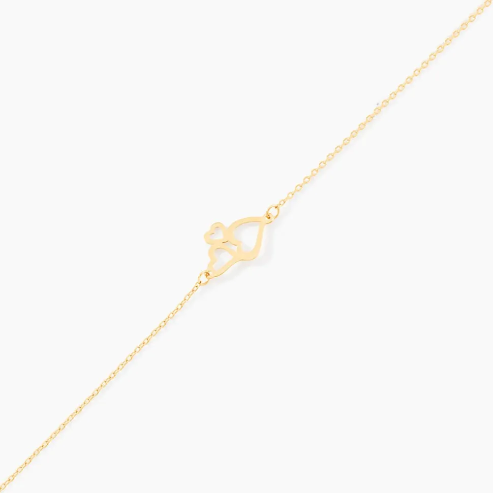 Bracelet Corazones Or Jaune
