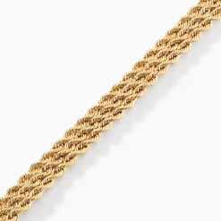 Bracelet Cordelia Maille Corde 3 Rangs Or Jaune