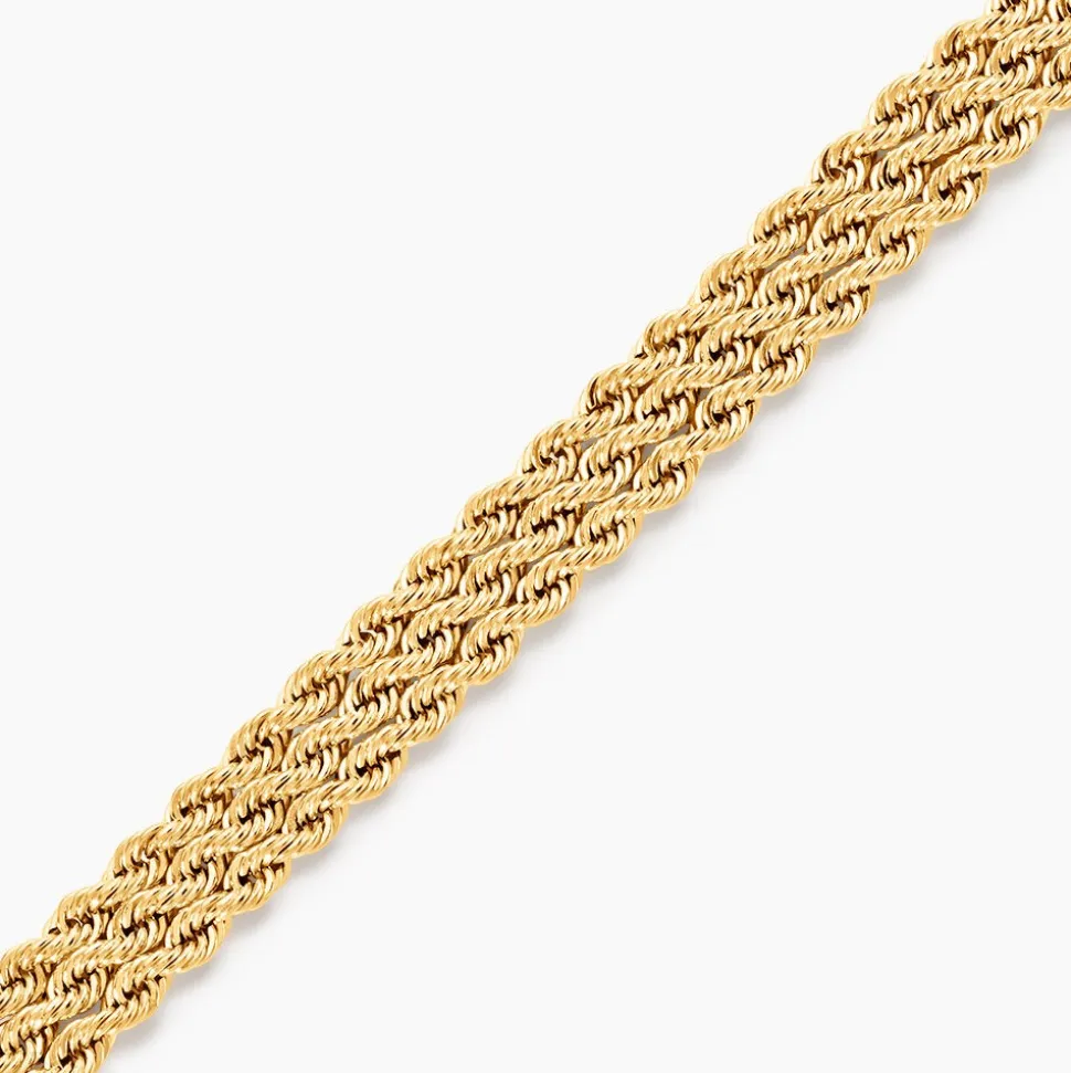 Bracelet Cordelia Maille Corde 3 Rangs Or Jaune