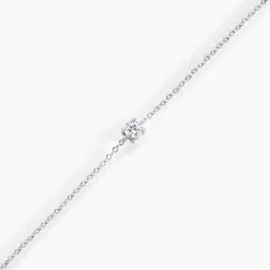 Bracelet Court Argent Blanc Lylwenn Oxyde De Zirconium