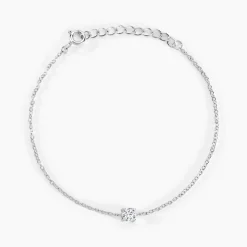 Bracelet Court Argent Blanc Lylwenn Oxyde De Zirconium