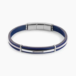 Bracelet Cuir De Vache Bleu