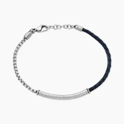 Bracelet Cuir De Vache Bleu