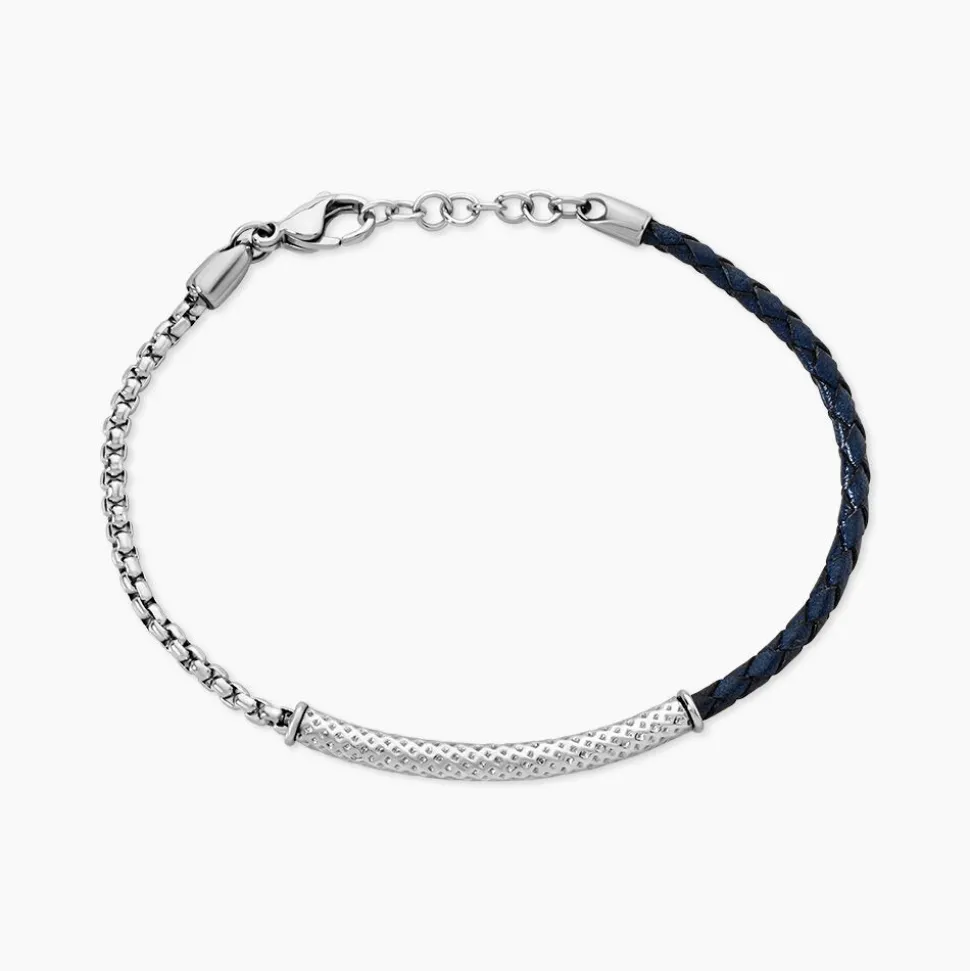 Bracelet Cuir De Vache Bleu