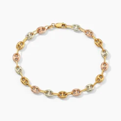 Bracelet Dami Maille Grain De Café Or Tricolore