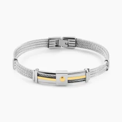 JOURDAN Bracelets Homme|Bracelets Acier Inoxydable > Bracelet Davilia Or Acier Bicolore