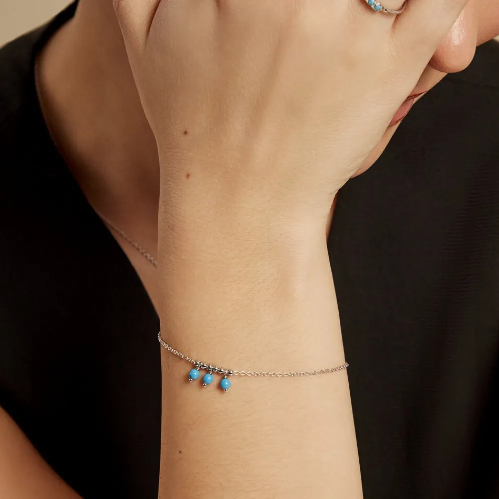 Marc Orian Bracelets|Bijoux Fantaisie > Bracelet Della Argent Blanc Turquoise