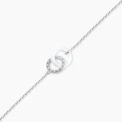 Marc Orian Bracelets|Bijoux Fantaisie > Bracelet Dina Argent Blanc Céramique Et Oxyde De Zirconium argent blanc céramique blanche