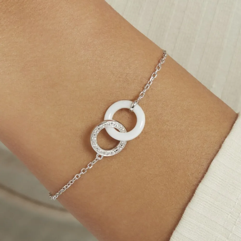 Marc Orian Bracelets|Bijoux Fantaisie > Bracelet Dina Argent Blanc Céramique Et Oxyde De Zirconium argent blanc céramique blanche