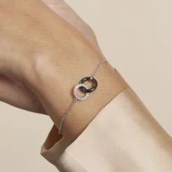 Marc Orian Bracelets|Idées Cadeaux Femme > Bracelet Dina Argent Blanc Céramique Et Oxyde De Zirconium argent blanc céramique noire