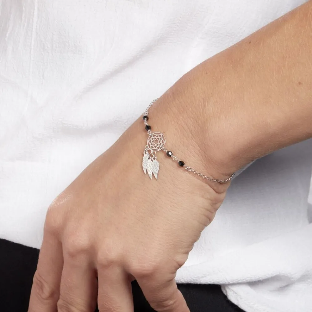 Marc Orian Bracelets|Idées Cadeaux Femme > Bracelet Dream Catcher Argent Blanc Pierre De Synthese