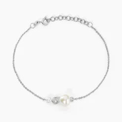 Bracelet Dua Argent Blanc Perle De Culture Oxyde De Zirconium