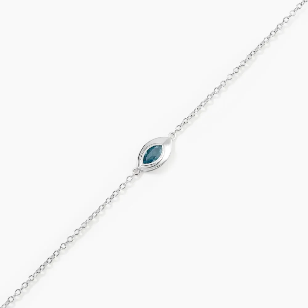 Marc Orian Bijoux Zirconium|Bracelets > Bracelet Duchesse Argent Blanc Oxyde De Zirconium argent blanc oxyde bleu sky