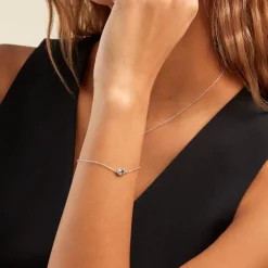 Marc Orian Bijoux Zirconium|Bracelets > Bracelet Duchesse Argent Blanc Oxyde De Zirconium argent blanc oxyde bleu sky
