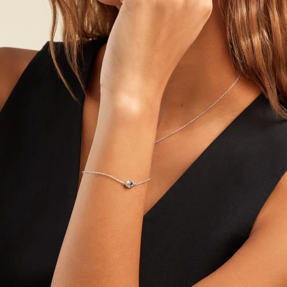 Marc Orian Bijoux Zirconium|Bracelets > Bracelet Duchesse Argent Blanc Oxyde De Zirconium argent blanc oxyde bleu sky