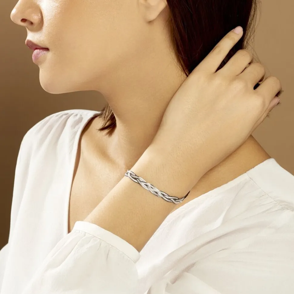 Bracelet Elae Argent Bicolore