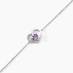 Marc Orian Bracelets Or|Cadeaux Mariage > Bracelet Eliana Or Blanc Amethyste Et Oxyde De Zirconium
