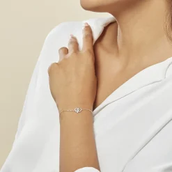 Bracelet Eliana Or Blanc Topaze Et Oxyde De Zirconium