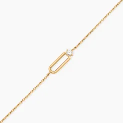 Bracelet Ellin Plaque Or Jaune Oxyde De Zirconium