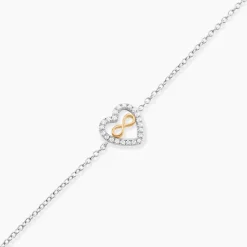 Bracelet Floe Or Jaune Argent Blanc Oxyde De Zirconium