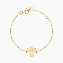 Marc Orian Bracelets Or|Bracelets Enfants > Bracelet Hallie Ange Et Coeur Or Jaune