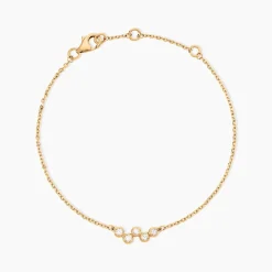 Bracelet Halo Plaqué Or Jaune Oxyde De Zirconium