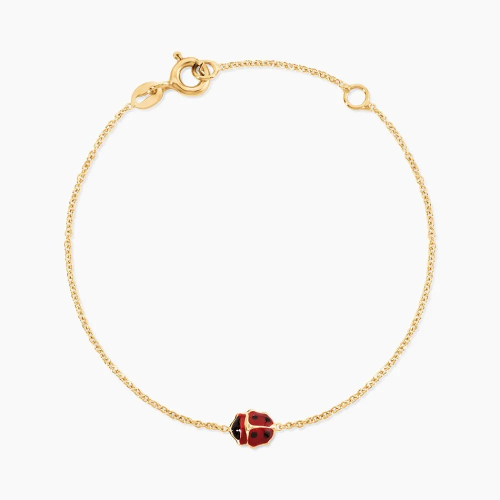 Marc Orian Bracelets Or|Bracelets Enfants > Bracelet Helidie Coccinelle Or Jaune