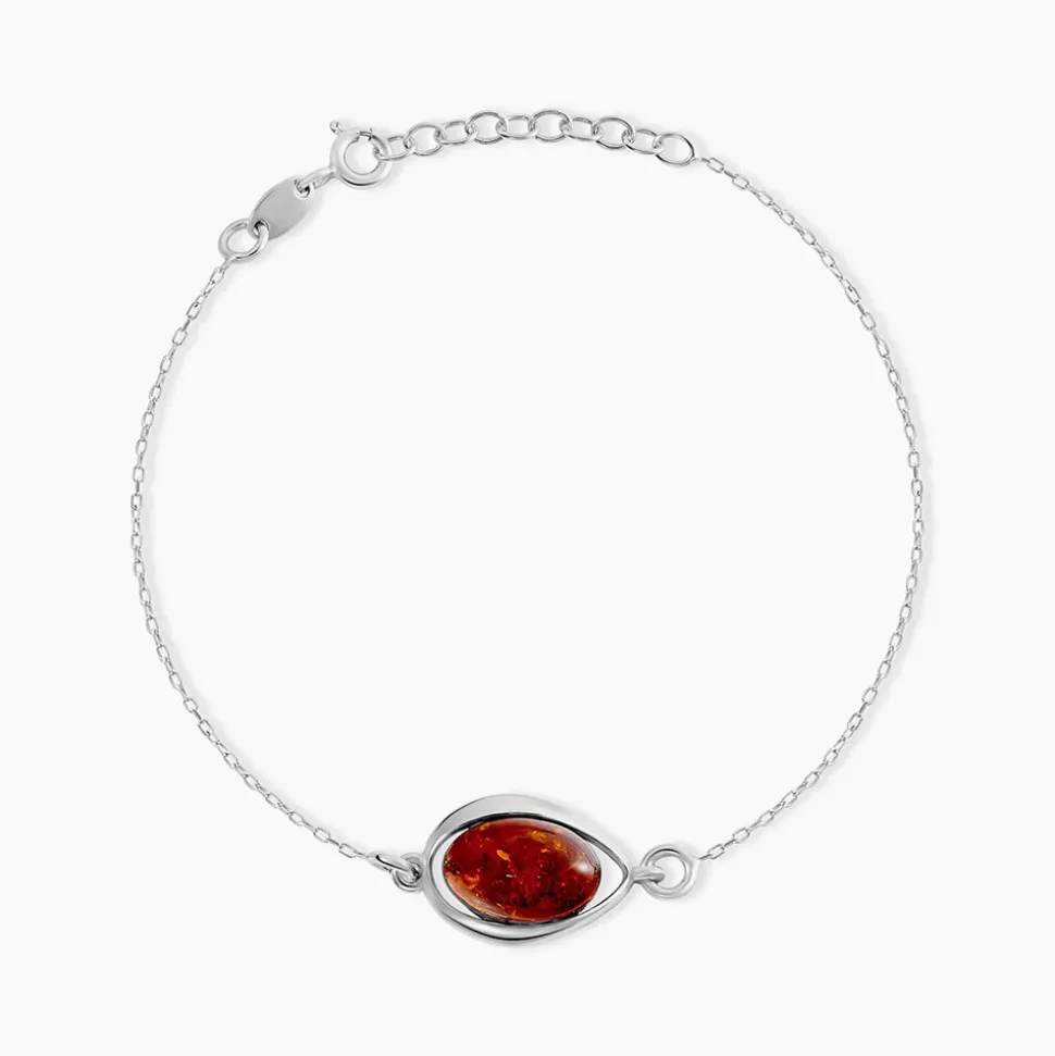 Bracelet Hilda Argent Blanc Ambre