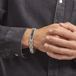Marc Orian Bracelets Homme|Bracelets Acier Inoxydable > Bracelet Identité Acier Blanc Arvernus