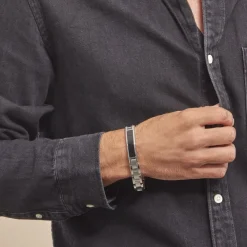 Marc Orian Bracelets Homme|Bracelets Acier Inoxydable > Bracelet Identité Acier Blanc Arvernus