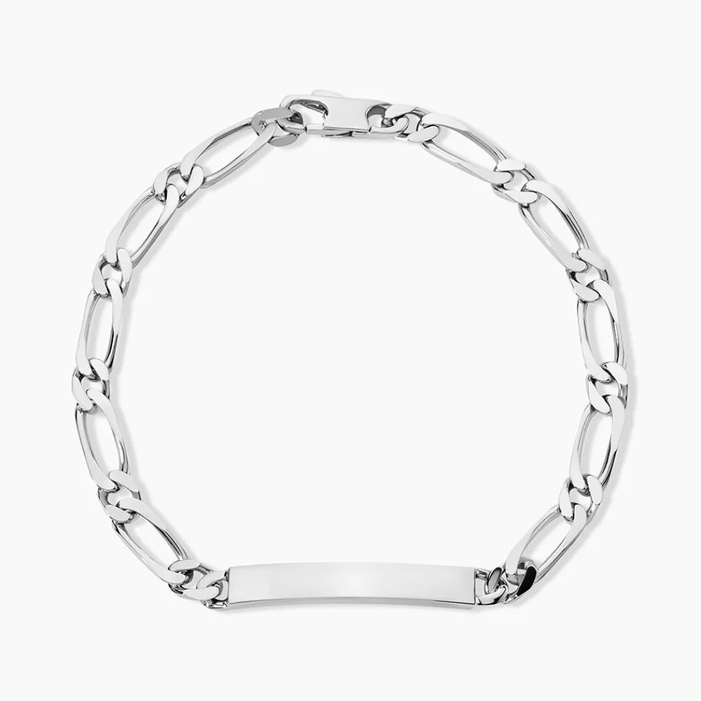 Marc Orian Gourmettes Argent|Bracelets Homme > Bracelet Identité Anilo Argent Blanc