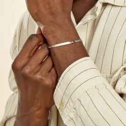 Marc Orian Gourmettes Argent|Bracelets Homme > Bracelet Identité Argent Blanc Vivian