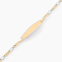 Bracelet Identité Bartolomee Maille Alternee 1/3 Or Bicolore