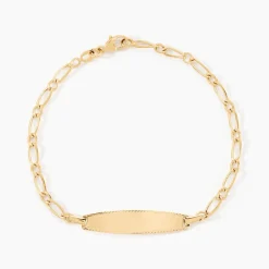 Marc Orian Bracelets Or|Idées Cadeaux Enfant > Bracelet Identité Bartolomee Maille Alternee 1/1 Or Jaune