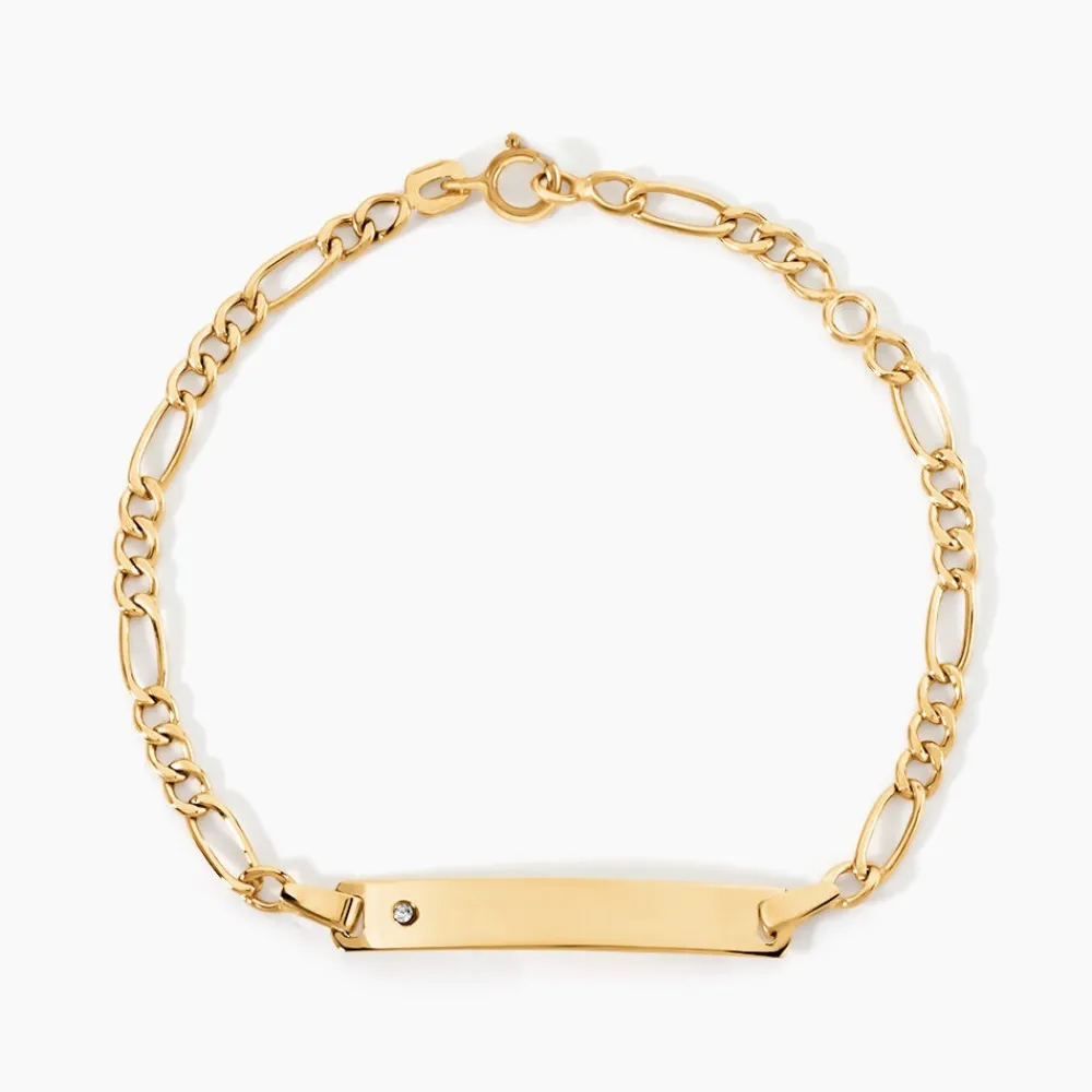 Marc Orian Bracelets Or|Idées Cadeaux Enfant > Bracelet Identité Bartolomee Maille Alternee 1/3 Or Jaune Oxyde