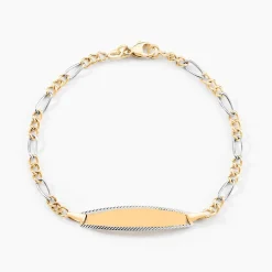 Marc Orian Bracelets Or|Idées Cadeaux Enfant > Bracelet Identité Bartolomee Maille Alternee 1/3 Or Bicolore
