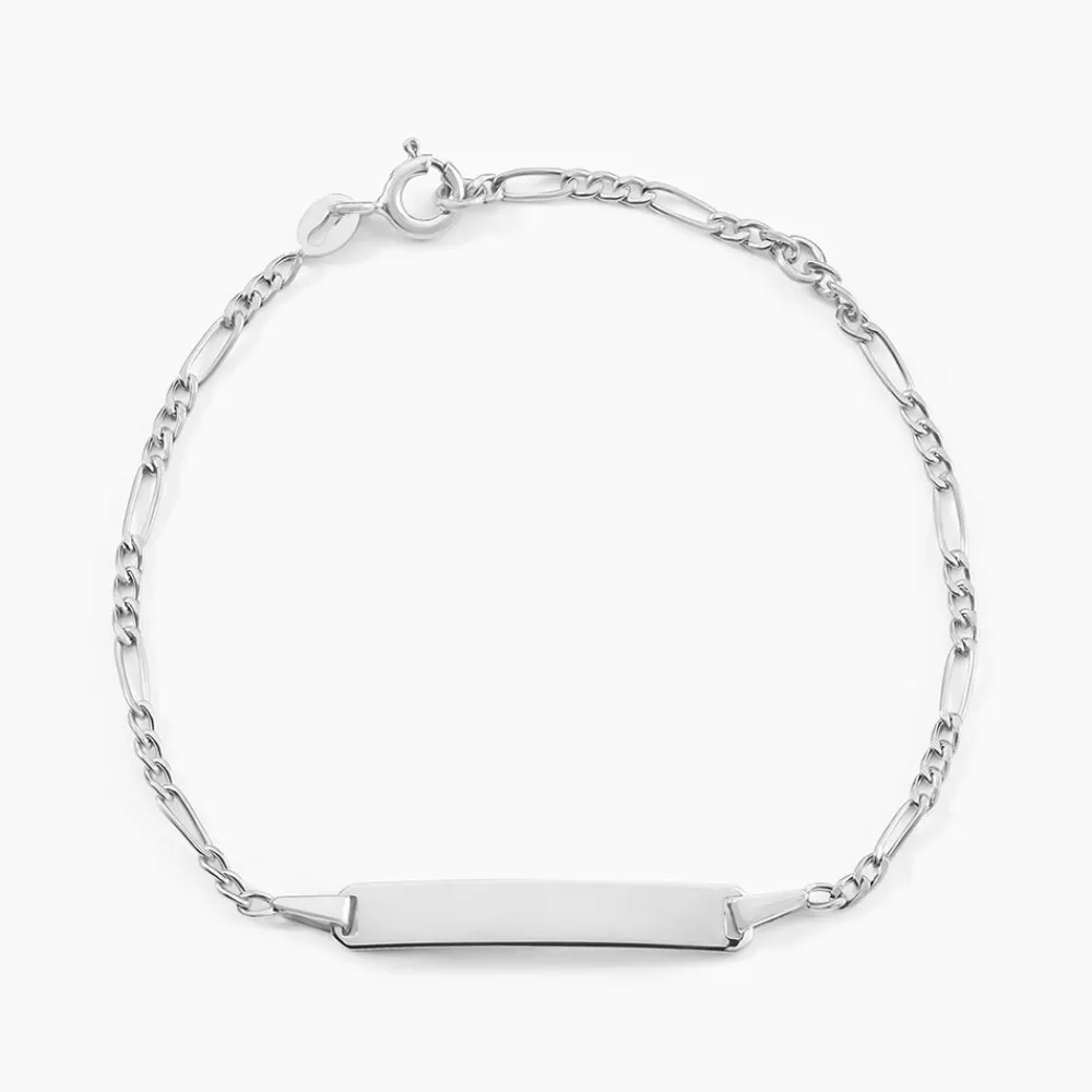 Marc Orian Bracelets Or|Gourmettes > Bracelet Identité Bebe Bartolomee Or Blanc