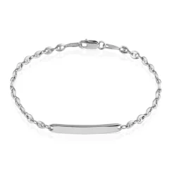 Marc Orian Gourmettes Argent|Bracelets Argent > Bracelet Identité Caroline Maille Grain De Cafe Argent Blanc