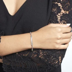 Marc Orian Gourmettes Argent|Gourmettes > Bracelet Identité Carrus Argent Blanc