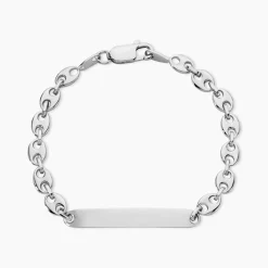 Marc Orian Gourmettes Argent|Gourmettes > Bracelet Identité Carrus Argent Blanc
