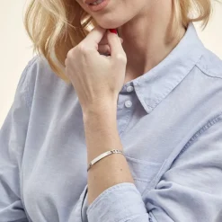 Bracelet Identité Casper Argent Blanc